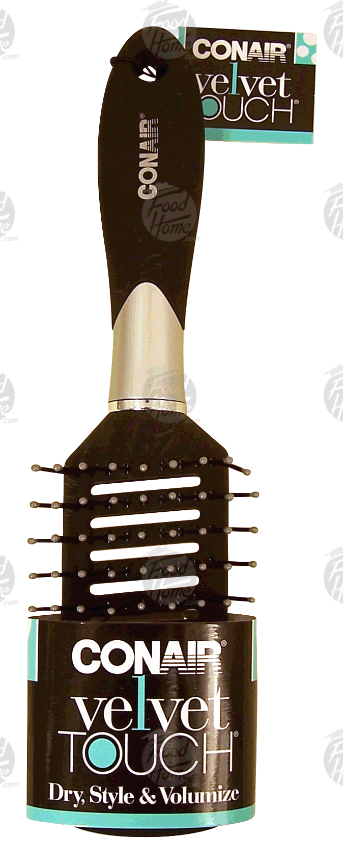 conair Velvet Touch hair brush for blow-dry styling all hair lengths. elastic band hanger Full-Size Picture